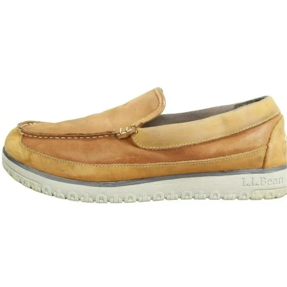 LL Bean All Week Brown Leather Slip On Moccasin Slipper Shoes Size 11 - Picture 1 of 9
